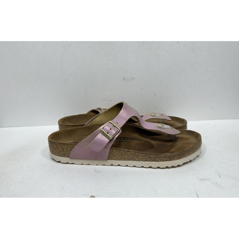 Birkenstock Gizeh Sandal Washed Pink Metallic Thong Women's Size 9 / 40